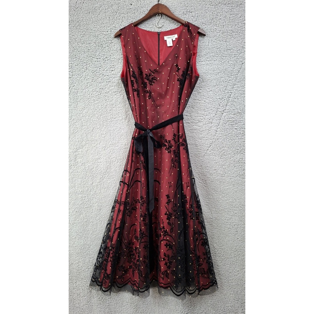Coldwater Creek Midi Dress 16 Whimsigoth Mesh Overlay Velvet Details Vintage Y2k